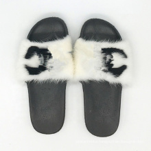 Women Furry Slippers Ladies Shoes Cute Plush Mink Hair Fluffy Sandals Women's Fur Slippers Winter Warm Slippers